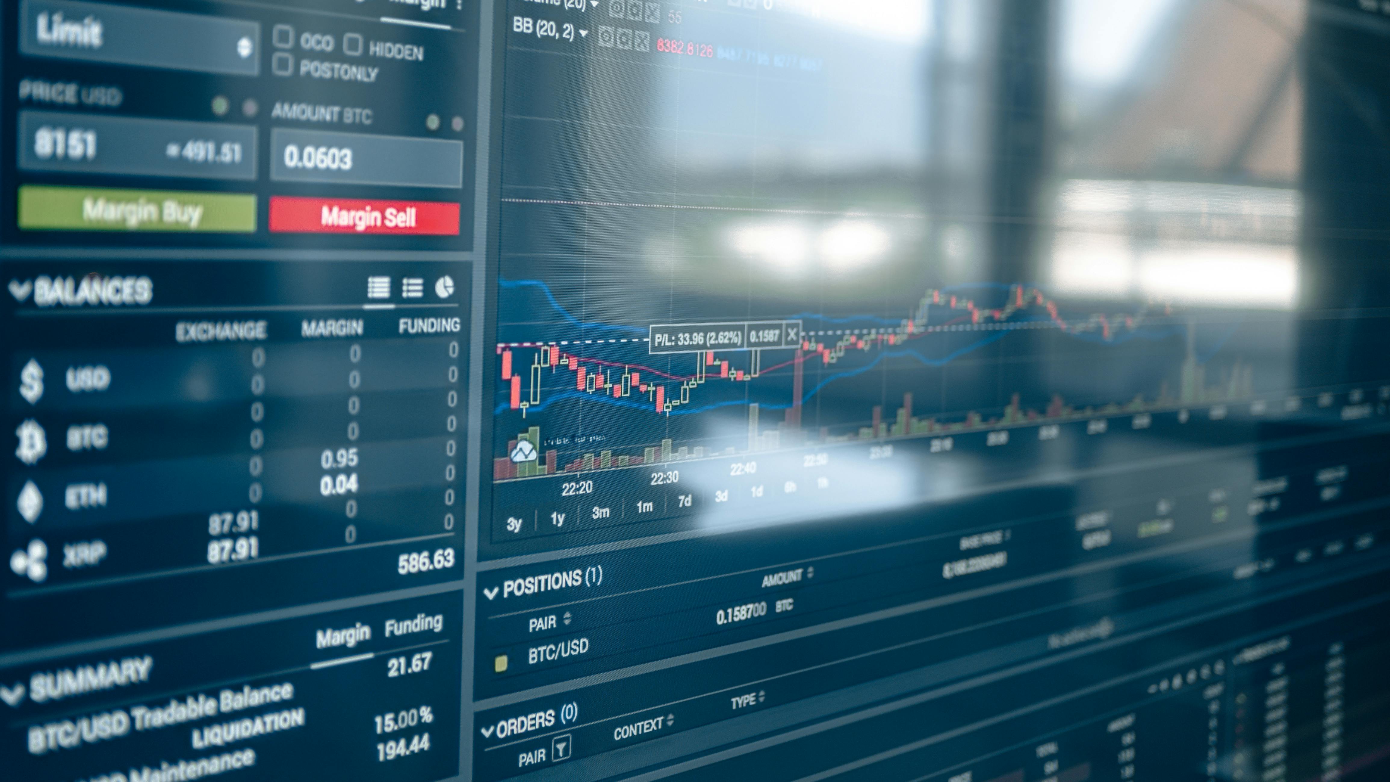 Cryptocurrency trading dashboard with market data