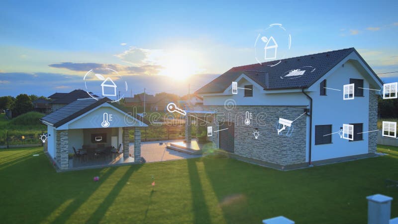 Modern smart home security system with cameras